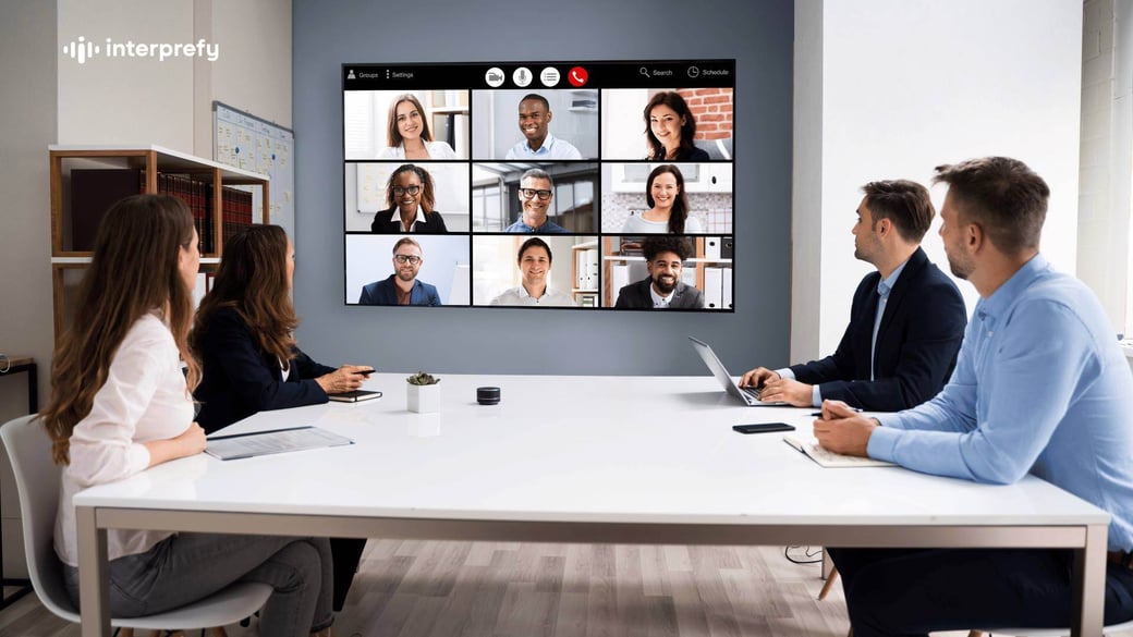 Conference meeting with live language translation | Interprefy