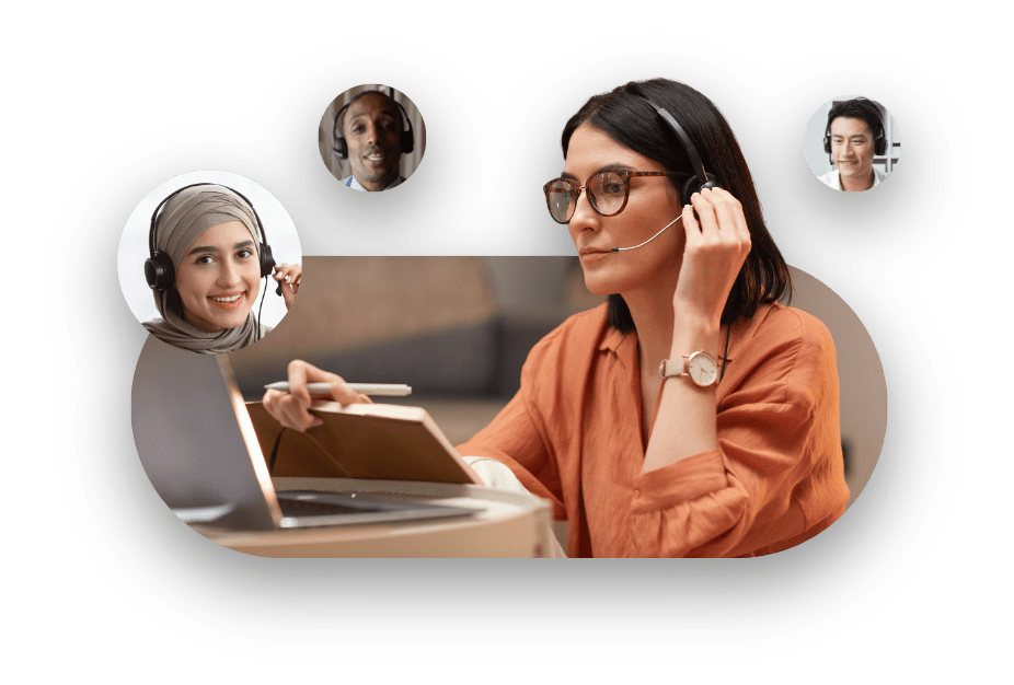مترجمون فوريون عن بعد للمؤتمرات من شبكة Interprefy العالمية يعملون من مواقع مختلفة