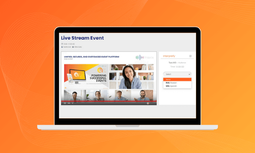 Multilingual web conferencing online event with aio