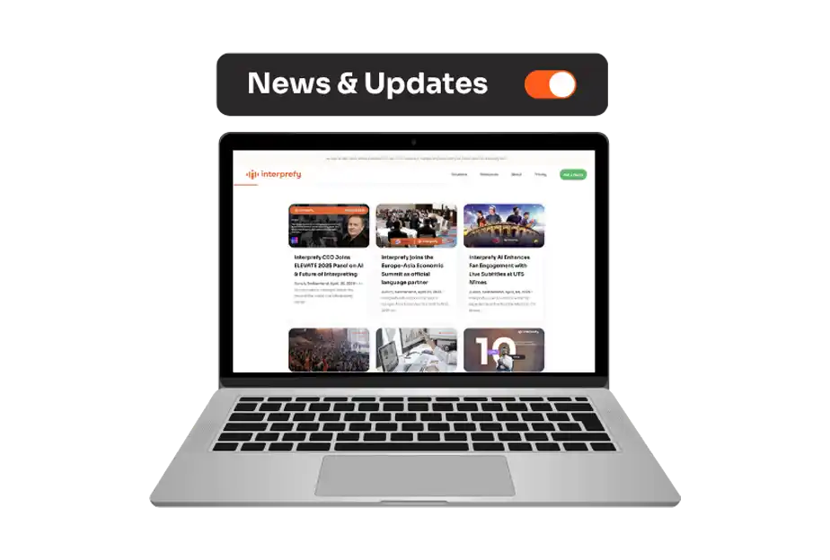 Interprefy - News and Updates - Laptop with Interprefy Website
