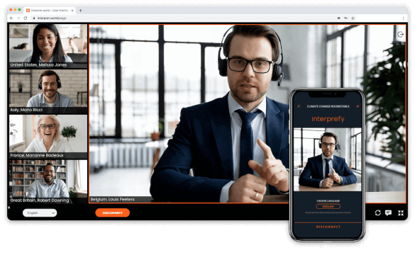 Interprefy Connect multilingual web conferencing